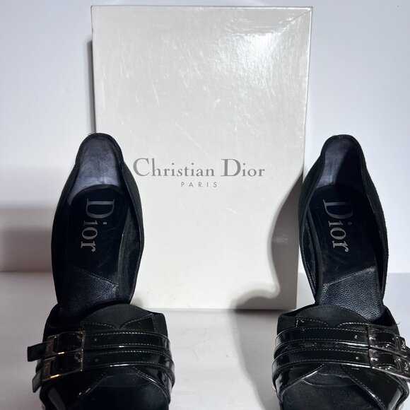 Dior by John Galliano 2003 Black Patent & Suede D'Orsay Platform Pump EU 38 US 8 - Picture 16 of 16